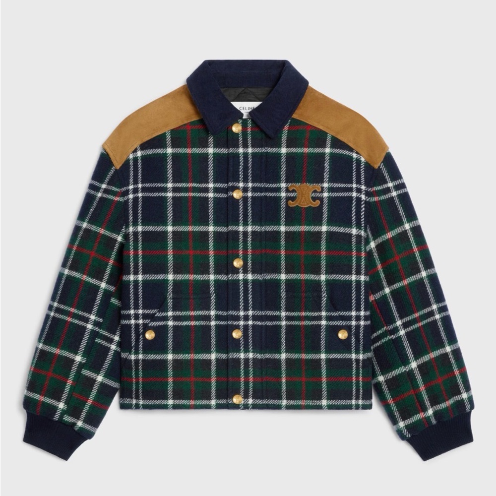 Celine Triomphe Jacket Tartan Wool - Picture 3 of 9